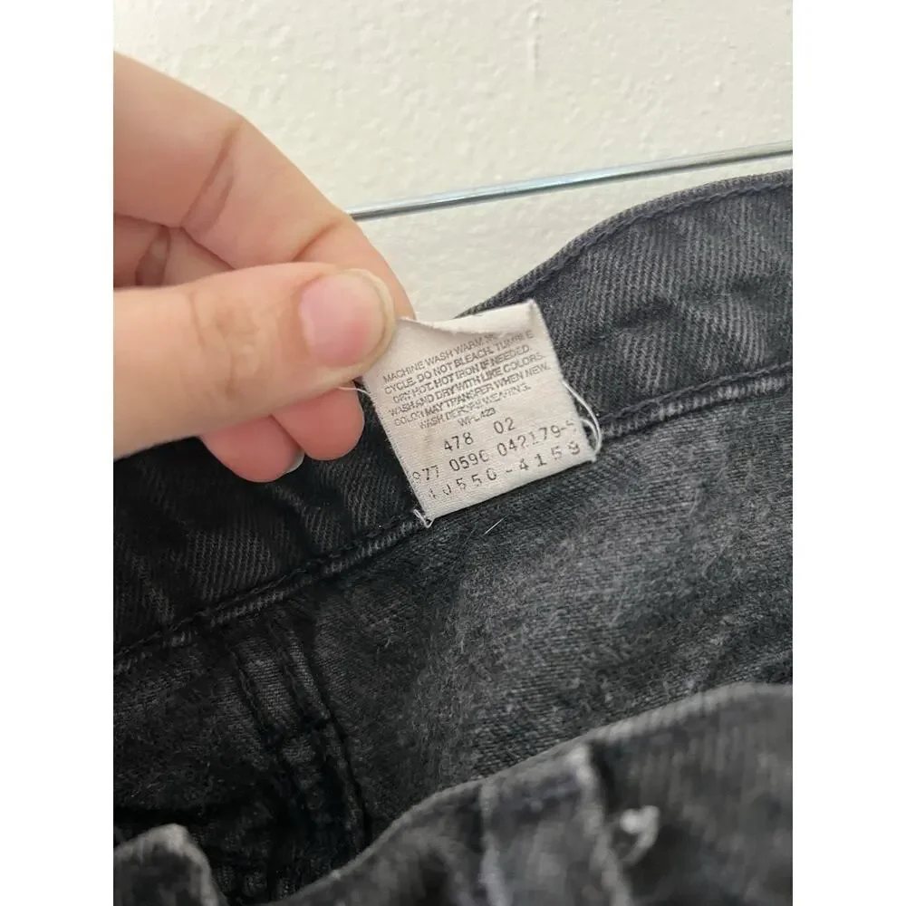Levi’s Vintage Orange Tab 550 Black denim Jeans 38 32 relaxed fit tapered leg
